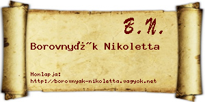 Borovnyák Nikoletta névjegykártya