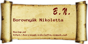 Borovnyák Nikoletta névjegykártya