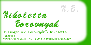 nikoletta borovnyak business card